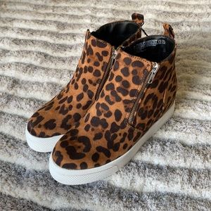 Time and Tru Leopard Print Wedge Sneakers